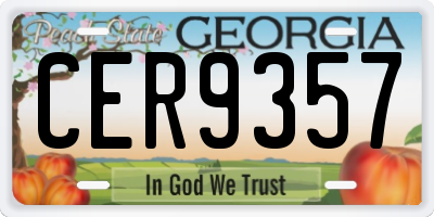 GA license plate CER9357