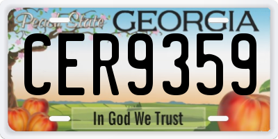 GA license plate CER9359
