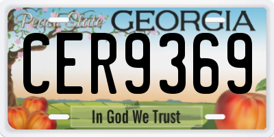 GA license plate CER9369