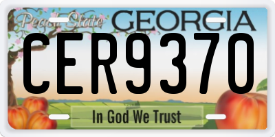 GA license plate CER9370