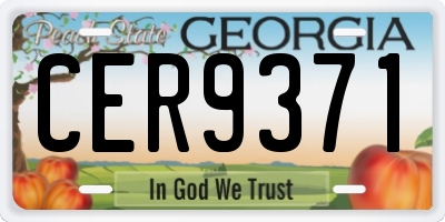 GA license plate CER9371