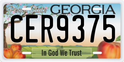 GA license plate CER9375