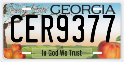 GA license plate CER9377