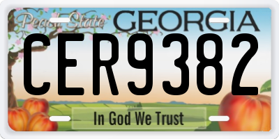 GA license plate CER9382