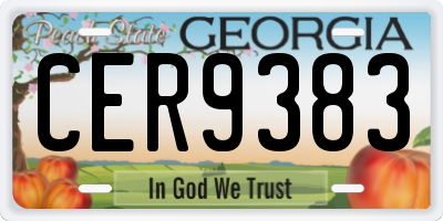 GA license plate CER9383