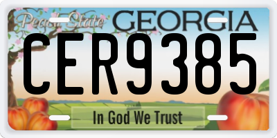 GA license plate CER9385