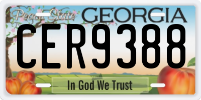 GA license plate CER9388
