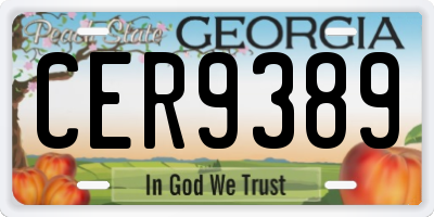 GA license plate CER9389