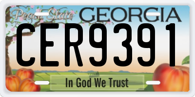 GA license plate CER9391