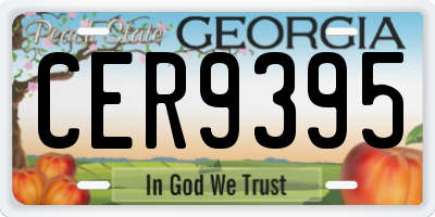 GA license plate CER9395