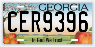 GA license plate CER9396