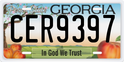 GA license plate CER9397