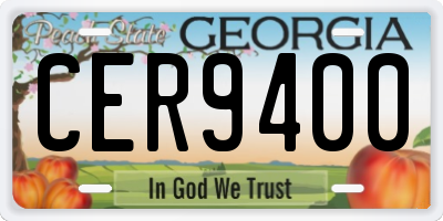 GA license plate CER9400