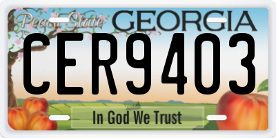 GA license plate CER9403