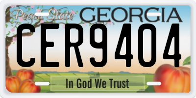 GA license plate CER9404