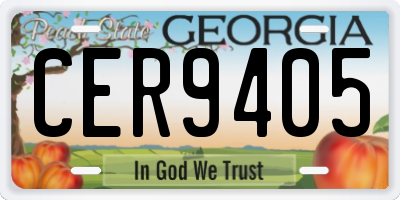 GA license plate CER9405