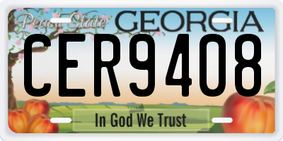 GA license plate CER9408