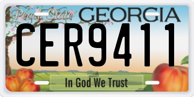 GA license plate CER9411
