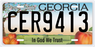 GA license plate CER9413