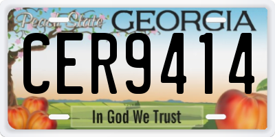 GA license plate CER9414