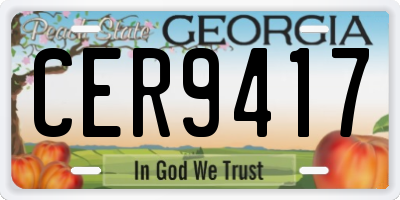 GA license plate CER9417