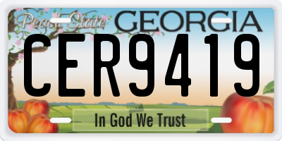 GA license plate CER9419