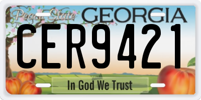GA license plate CER9421