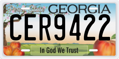GA license plate CER9422