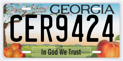 GA license plate CER9424