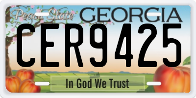 GA license plate CER9425