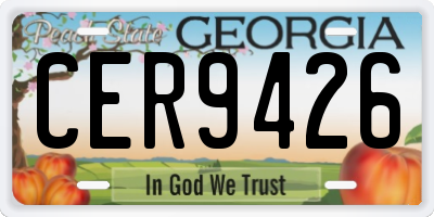 GA license plate CER9426