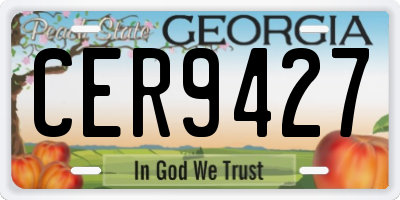 GA license plate CER9427