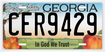 GA license plate CER9429