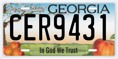 GA license plate CER9431