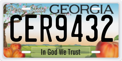GA license plate CER9432