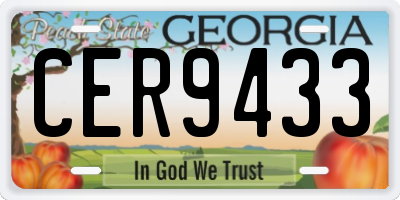 GA license plate CER9433