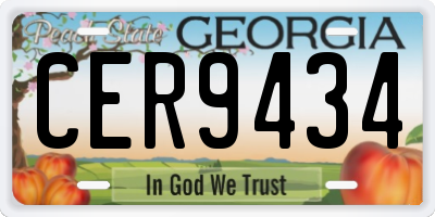 GA license plate CER9434