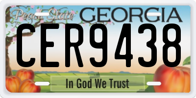 GA license plate CER9438