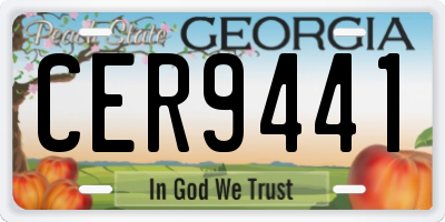 GA license plate CER9441