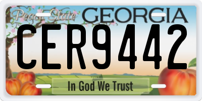 GA license plate CER9442