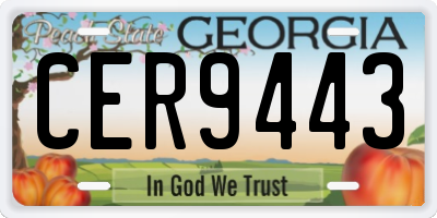 GA license plate CER9443