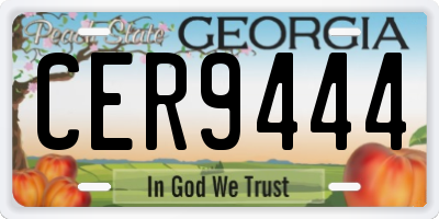 GA license plate CER9444