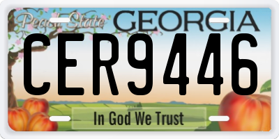 GA license plate CER9446