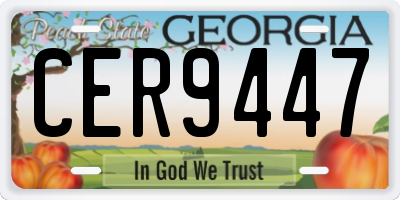 GA license plate CER9447