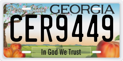 GA license plate CER9449