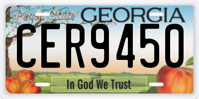 GA license plate CER9450