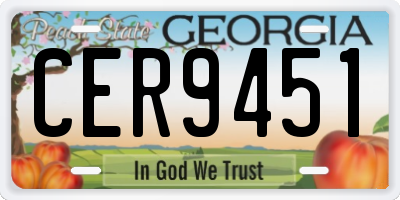 GA license plate CER9451
