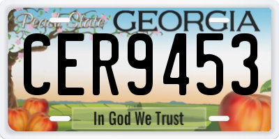 GA license plate CER9453