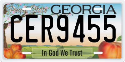 GA license plate CER9455
