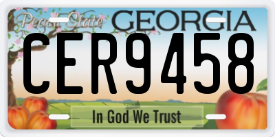 GA license plate CER9458